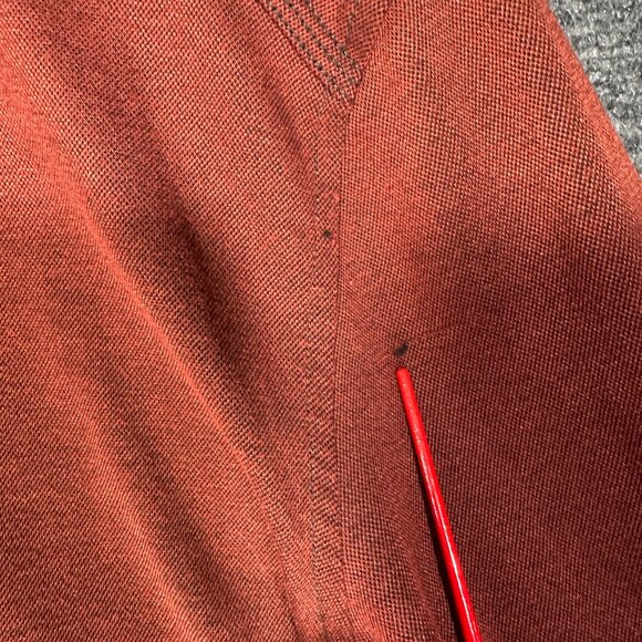 Eddie Bauer Shirt Mens Small Henley Rust Long Sleeve 1/4 Zip Pullover Tee FLAWS - Picture 10 of 10